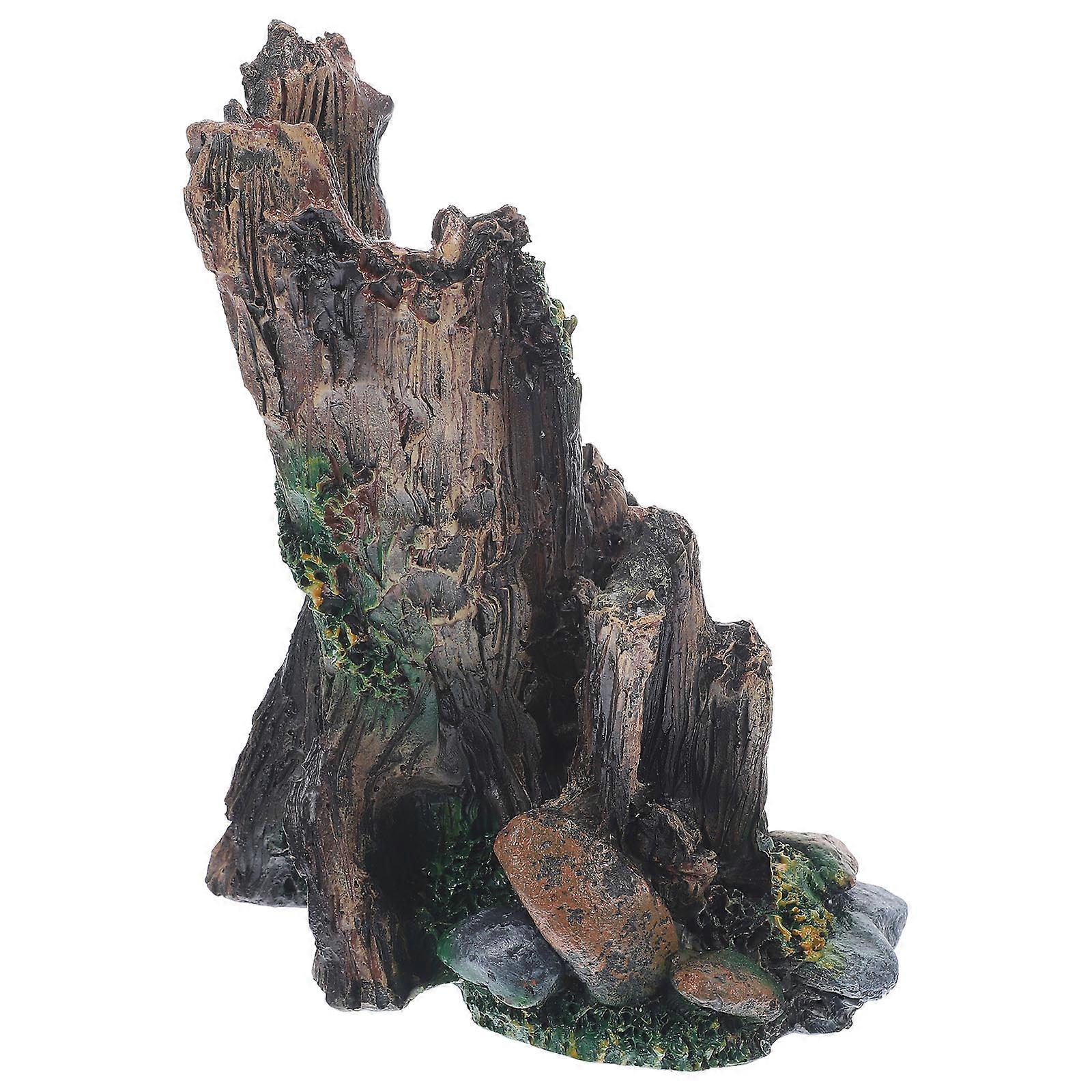 Creative Landscape Stump Wear Resistant Artificial Tree for 2Pcs Aquarium