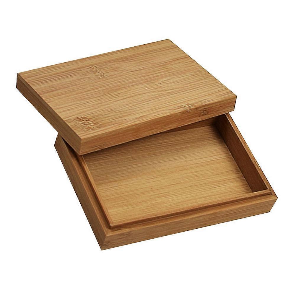 Wooden Tea Packing Box Brick Tea Storage Box for Storage 2Pcs Light Brown