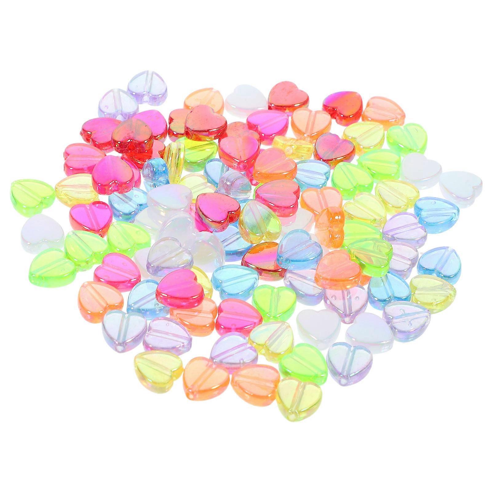 Heart Bead Acrylic Bracelet Beads for DIY Use 1600Pcs Assorted Colors