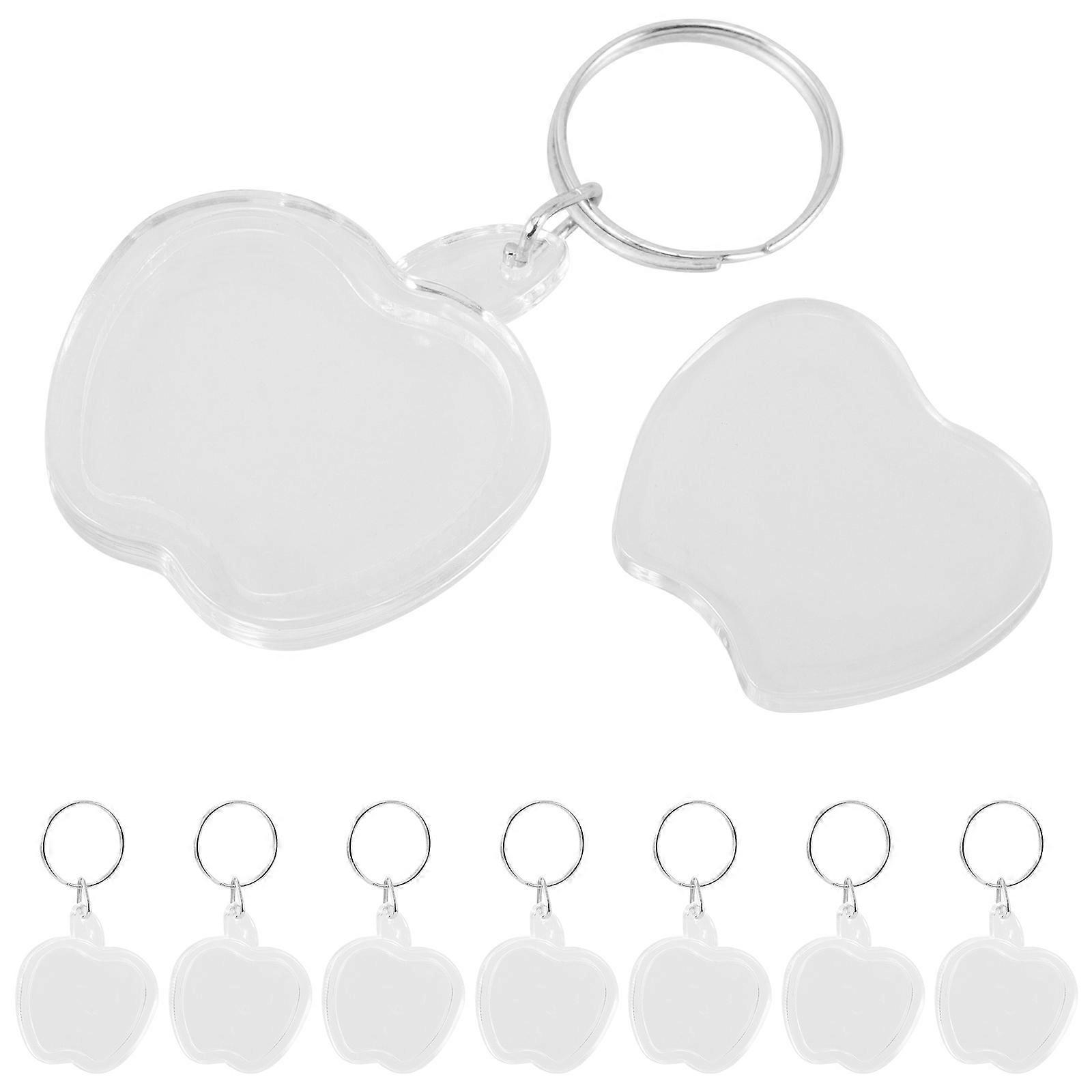 Transparent Acrylic Picture Frame Keychains In Apple Shape For Gift Giving And Decoration Suitable For Daily Use 200Pcs