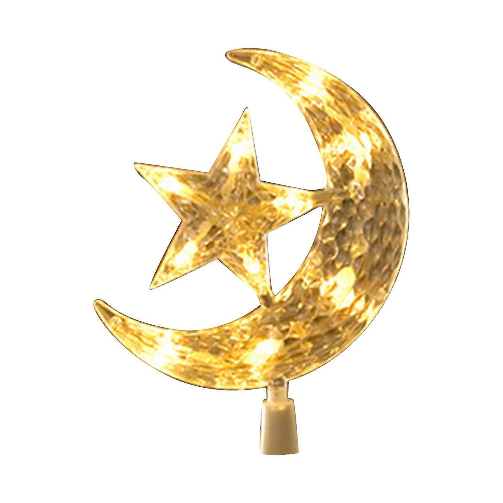 Accaprate Light Flash Christmas Tree Topper Christmas Tree Decoration Xmas Tree Top Ornament With Moon Snowflake Limited Time Deals Today