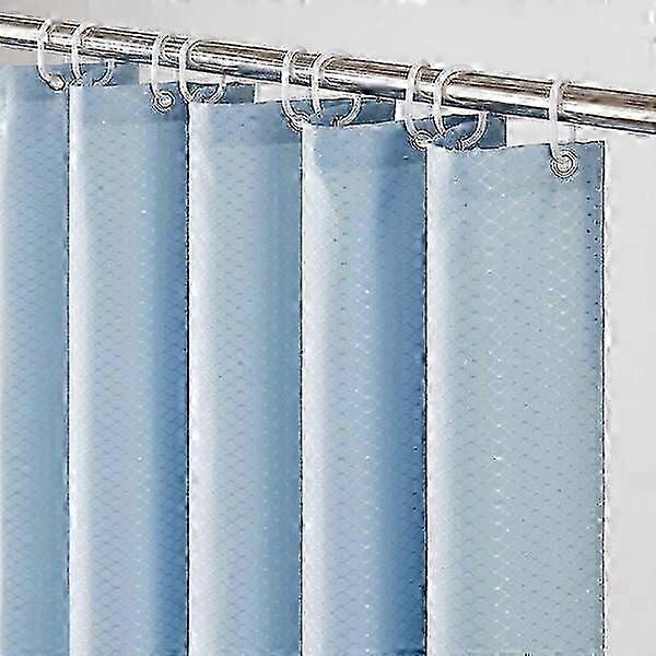 Shower Curtain 180x200cm 12 Hooks Waffle Weave Waterproof Mildew Resistant