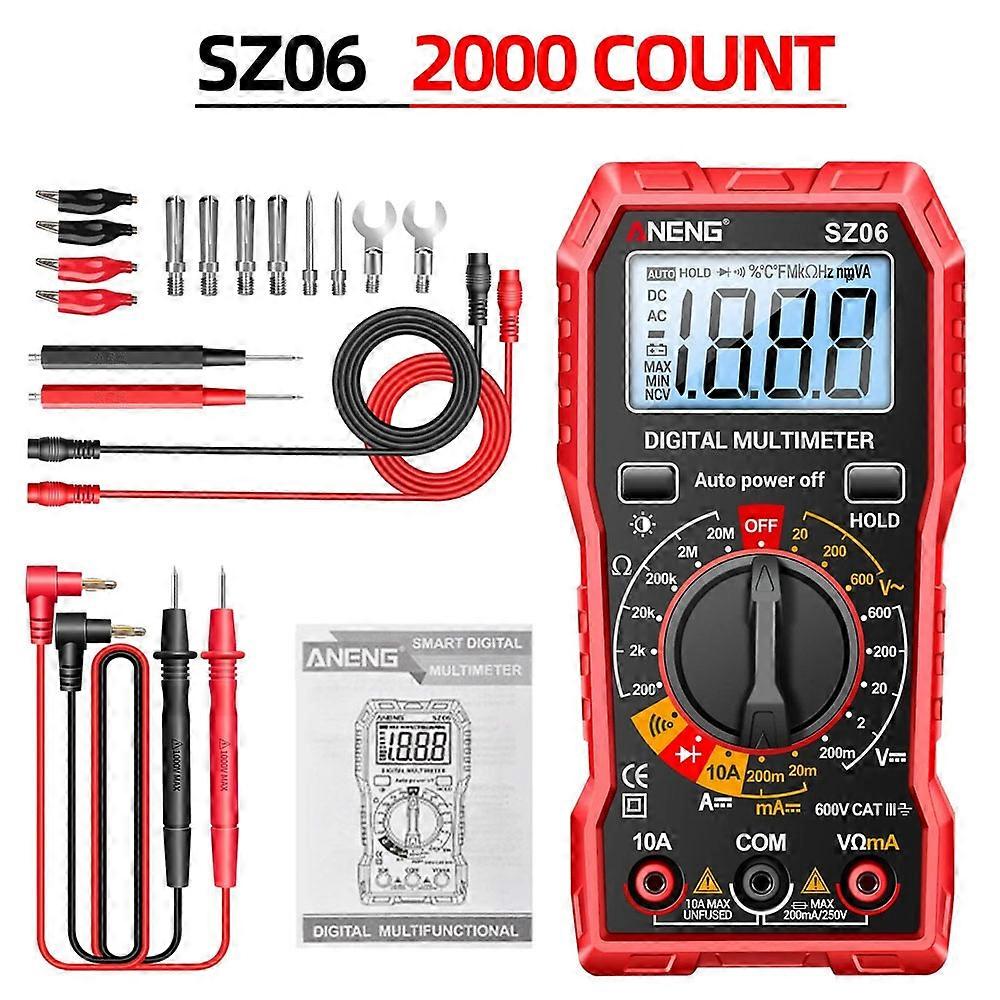 ANENG SZ06 Digital Multimeter Smart 2000 Count AC/DC Voltage Meter DC Current  Ohm Tester Electric Tools Measuring Device Tester