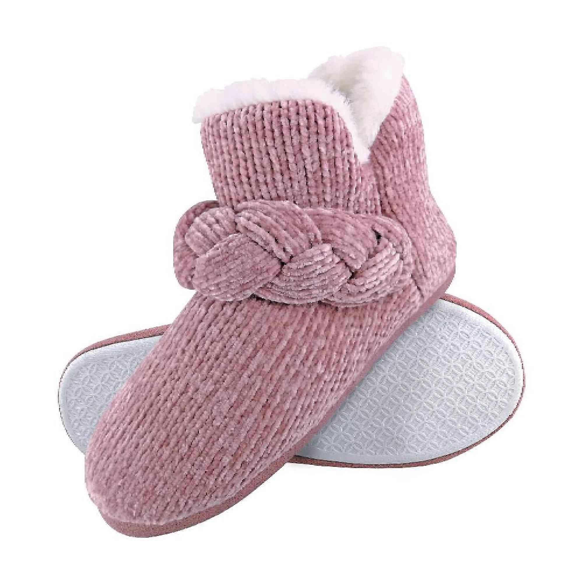 Dunlop - Ladies Knitted Fleece Slippers Booties