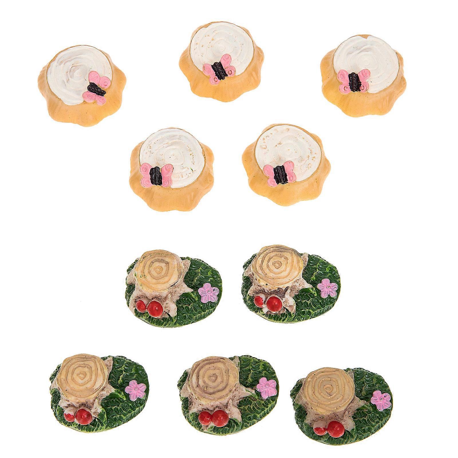 Mini Garden Decors Resin Tree Stump Models for Decoration 20Pcs Set