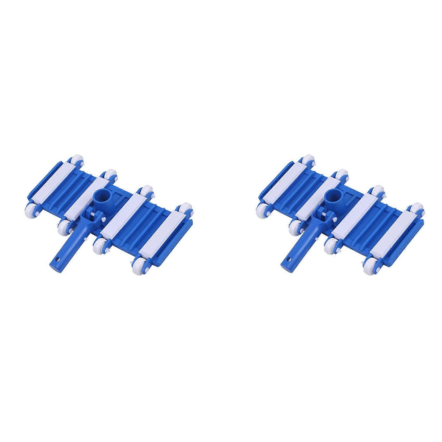 14 Inch Weighted Pool Vacuum Head With Wheels Side Brush Flexible TwoPiece Set For Pond Spa Cleaning