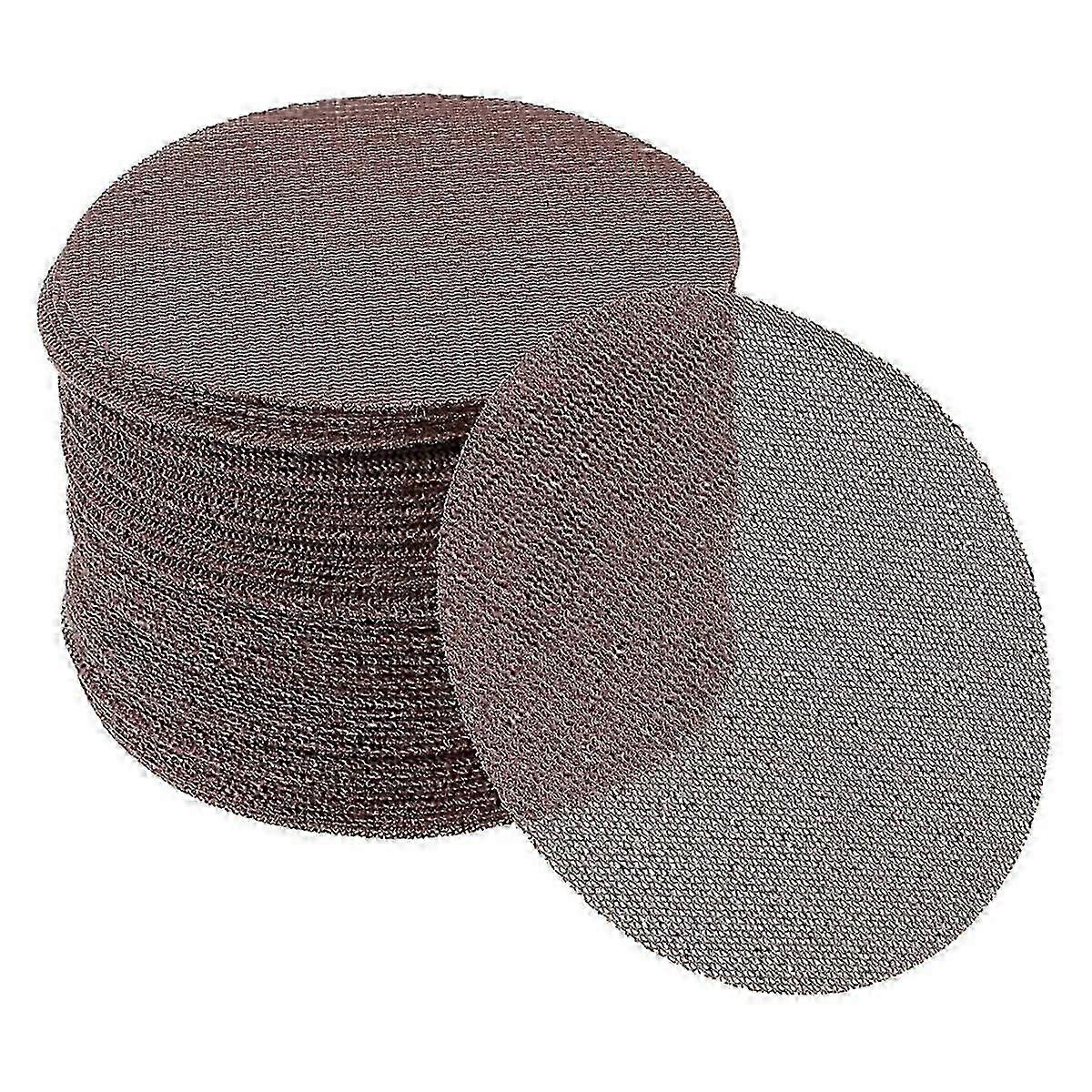 50 Pcs 5 Inch Abranet Sanding Mesh Anti-Clog Hook Loop Dust Free Net Sandpaper 400 Grit Brown Alumi