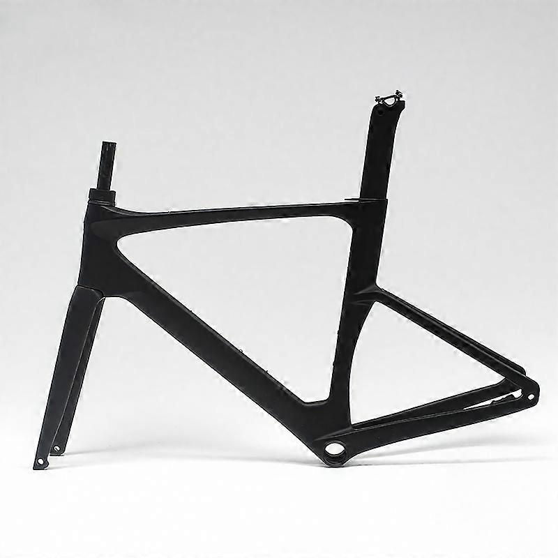 Black Carbon Gravel Bike Frame Road Thru Axle Frameset Disc Brake 51cm