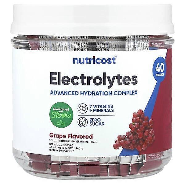 Nutricost, Electrolytes, Advanced Hydration Complex, Grape, 40 Stick Packs, 0.1 oz (4 g) Each