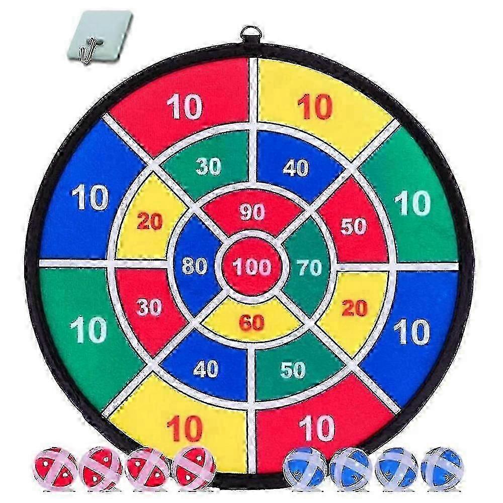 Kids Game Dart Board Set 8 Sticky Balls And 13.8 Inches (37cm) Dartboard - Safe Dart Game - Gift Fo G