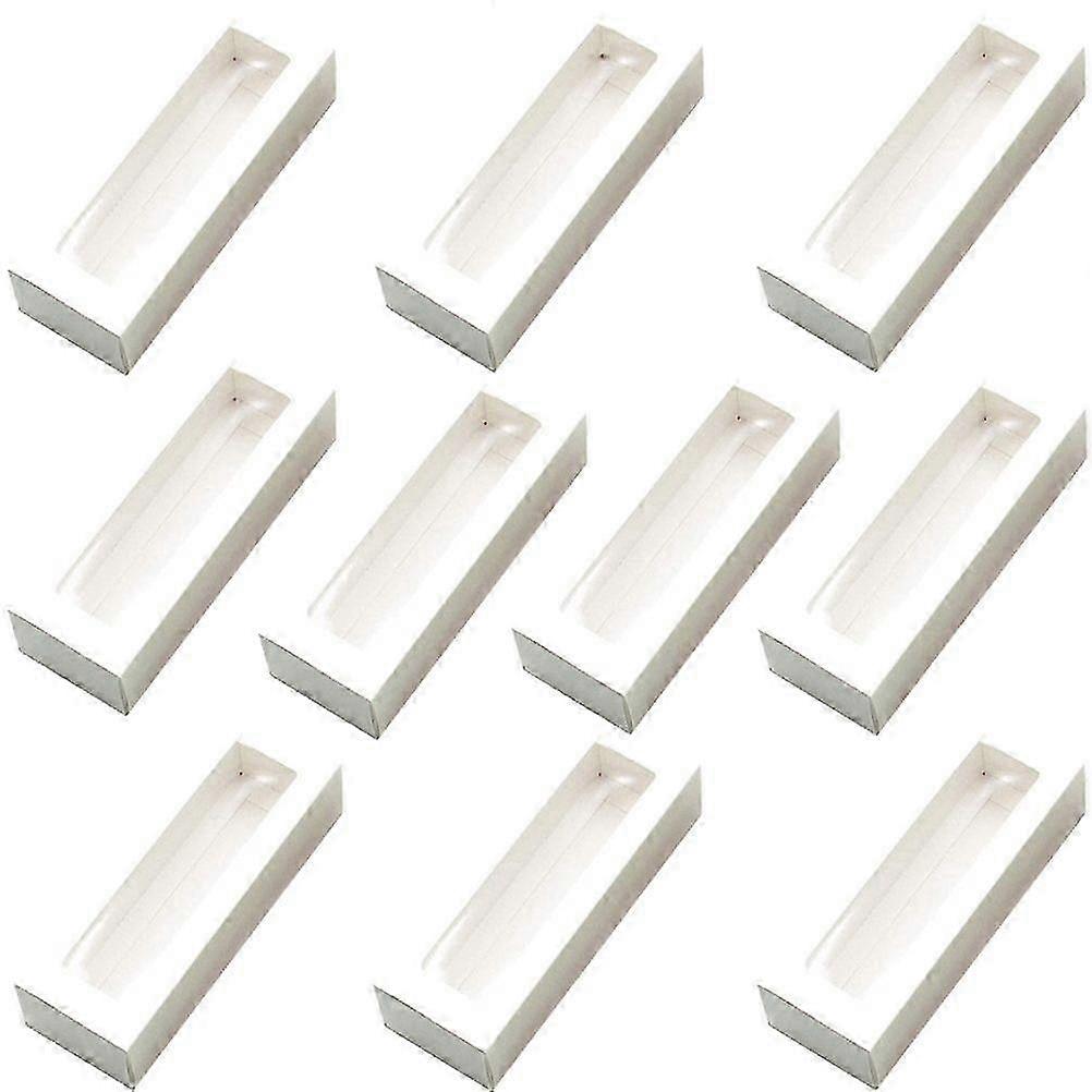 10pcs Clear Window Paper Packaging Boxes Macaron Boxes  Containers for Home Dessert Shop