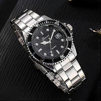 Montre-bracelet analogique à quartz GONEWA pour homme, style militaire, en acier inoxydable, avec date et bracelet sport