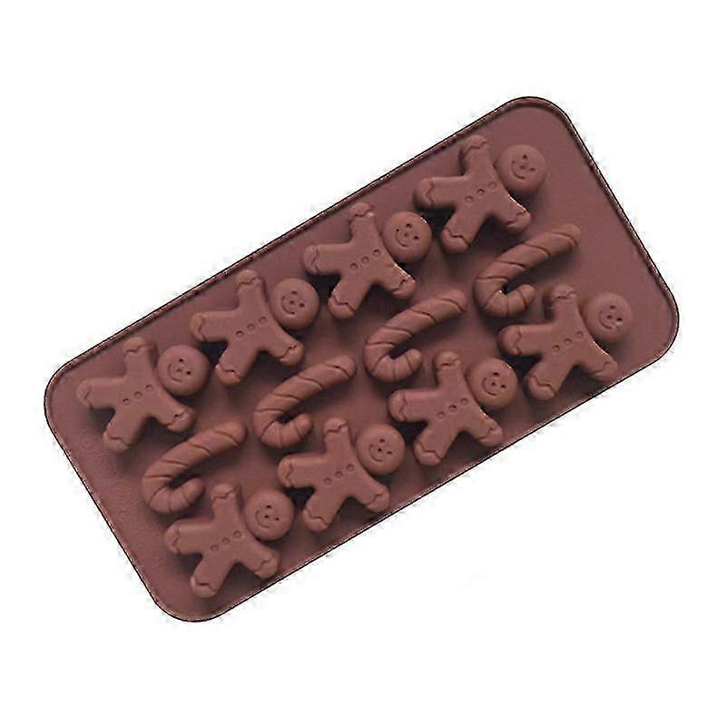 قوالب الشوكولاتة سيليكون الزنجبيل رجل كاندي قصب الأشكال حلوى كوكي قوالب كعكة الخبز قوالب للحلويات هلام الشوكولاته دي للحزب (3 قطع