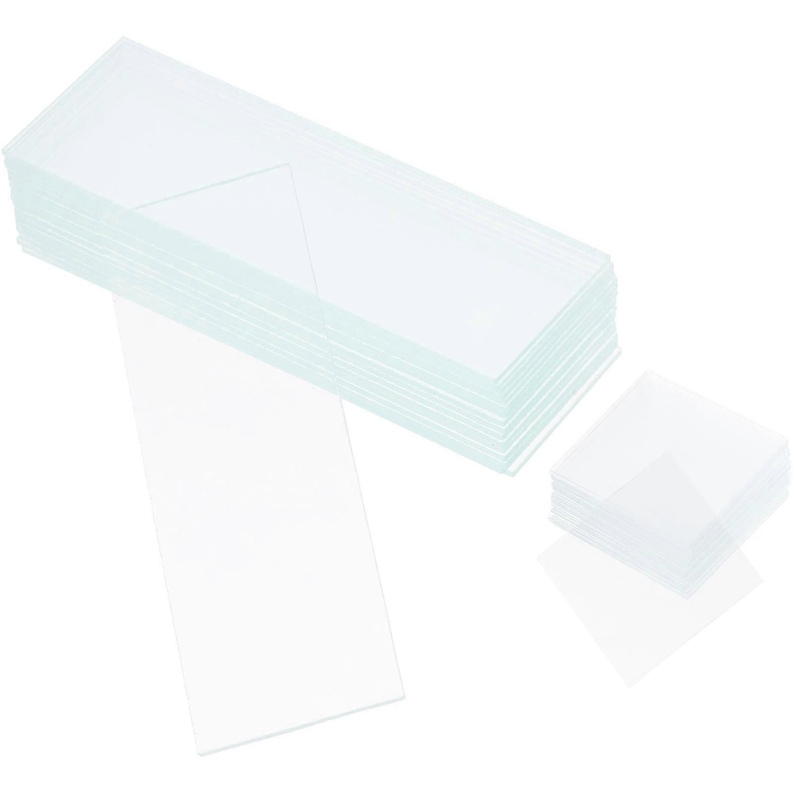 50pcs Blank Microscope Slides and 100pcs Pre Cleaned Microscope Cover Glasses