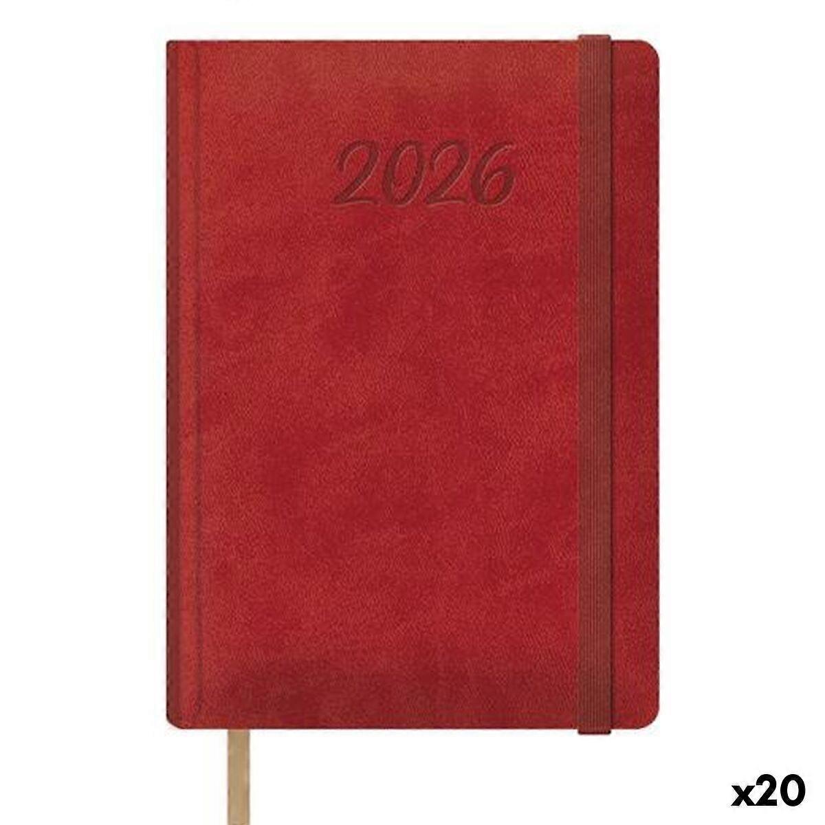 Diary DOHE SAMBA Red 1/4 15 x 21 cm 2026 (20 Units)