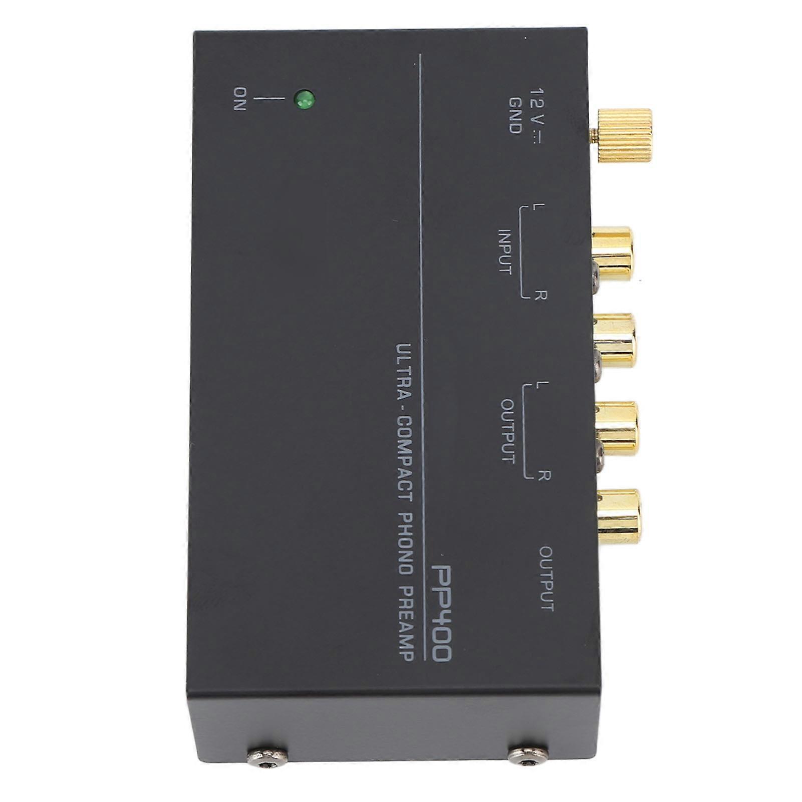 PP400 Phono Preamp Ultra Compact Phono Turntable Preamp Preamplifier for Record Player 100‑240V UK Plug 