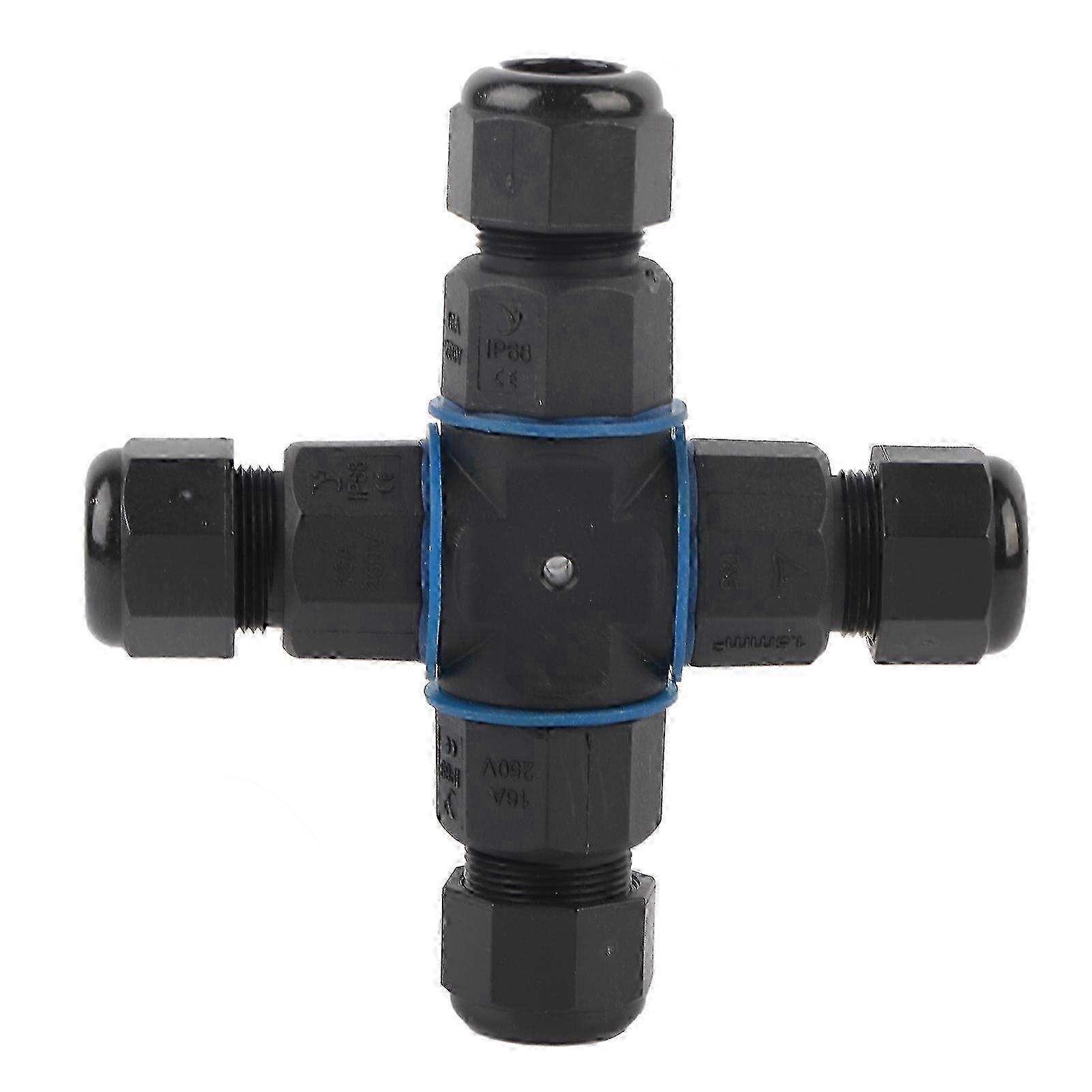 4-Way Junction Box Connector with IP68 Protection & Waterproof Brass Nickel Plated Terminals, for Electric Use - 16A Current Rating