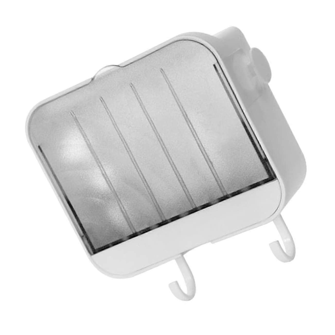 Soap Holder WallMounted Soap Dish Drainage Tray White Bathroom Accessory Model 1