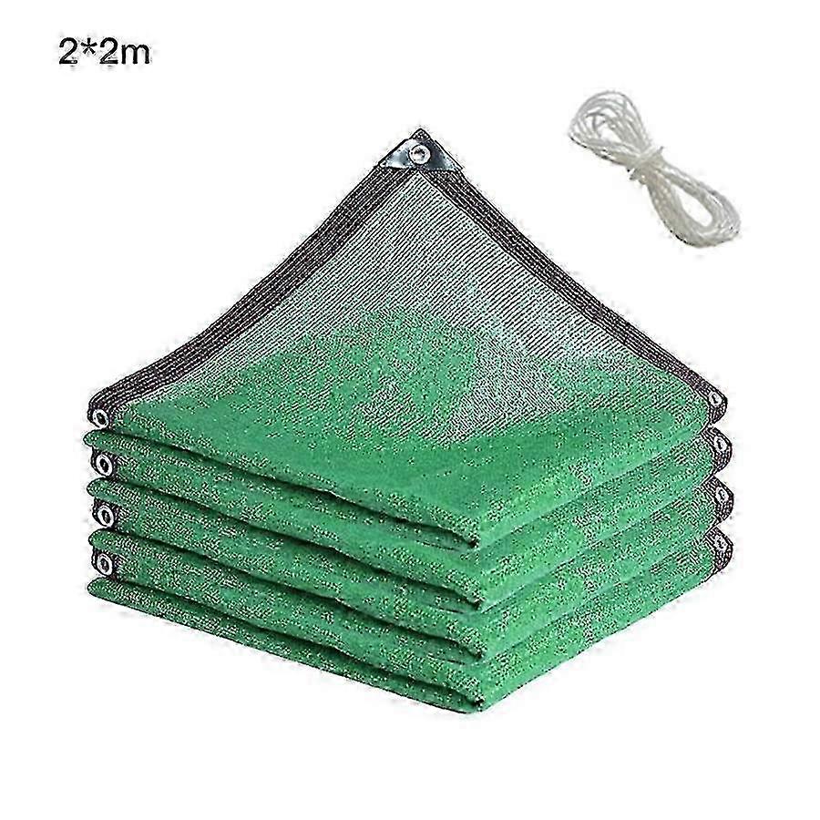 Green Sun Shade Net 2x2m with Reinforced Edges for Garden & Pool