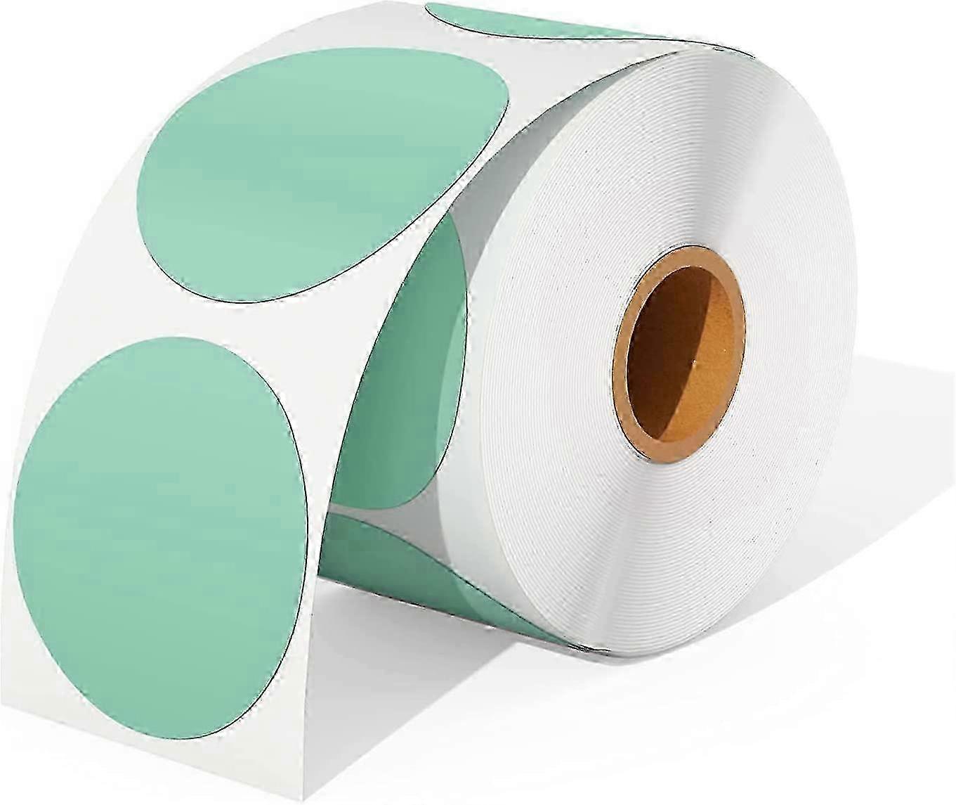 MUNBYN 2 Pink Circle Thermal Sticker Labels Self-Adhesive Round Direct Thermal Labels Multi-Purpose Roll Sticker Labels for DIY Logo Design