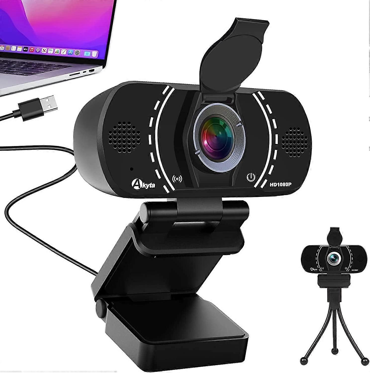 1080p Webcam-Web Camera with , 110 Degree Wide Angle Full HD Webcam, Plug and Play, USB Camera