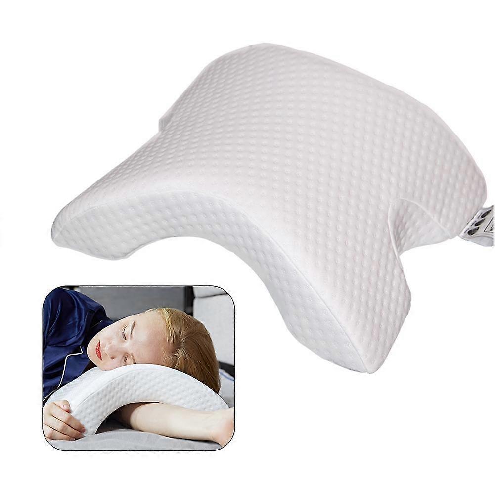 Arch Curved Memory Foam Sleeping Neck Cervical Pillow with Hollow Design Arm Rest