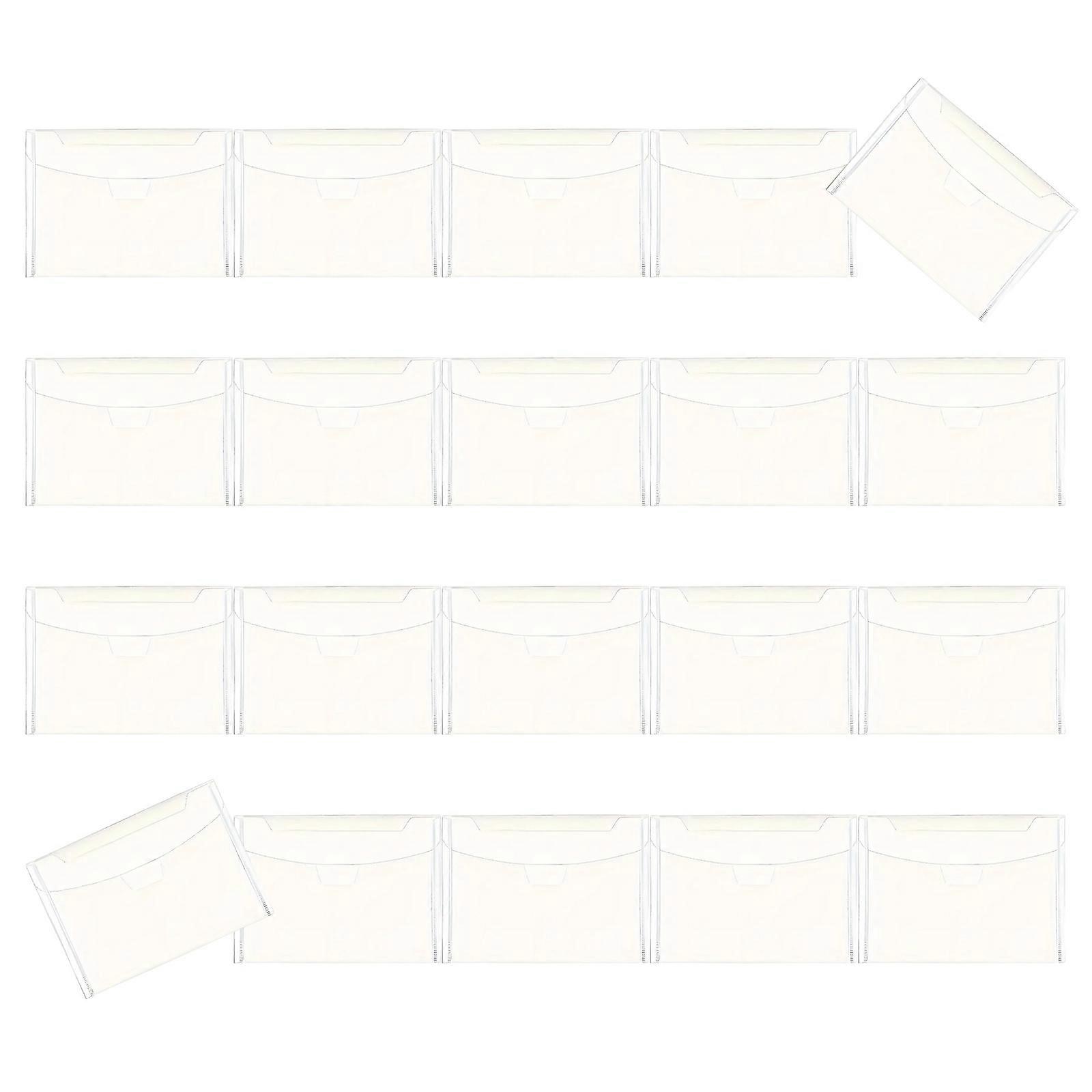 20Pcs File Envelope Storage Bag Clear File Bag Large Capacity Water Resistant Document Folder for Paper File Photo  14x19cm