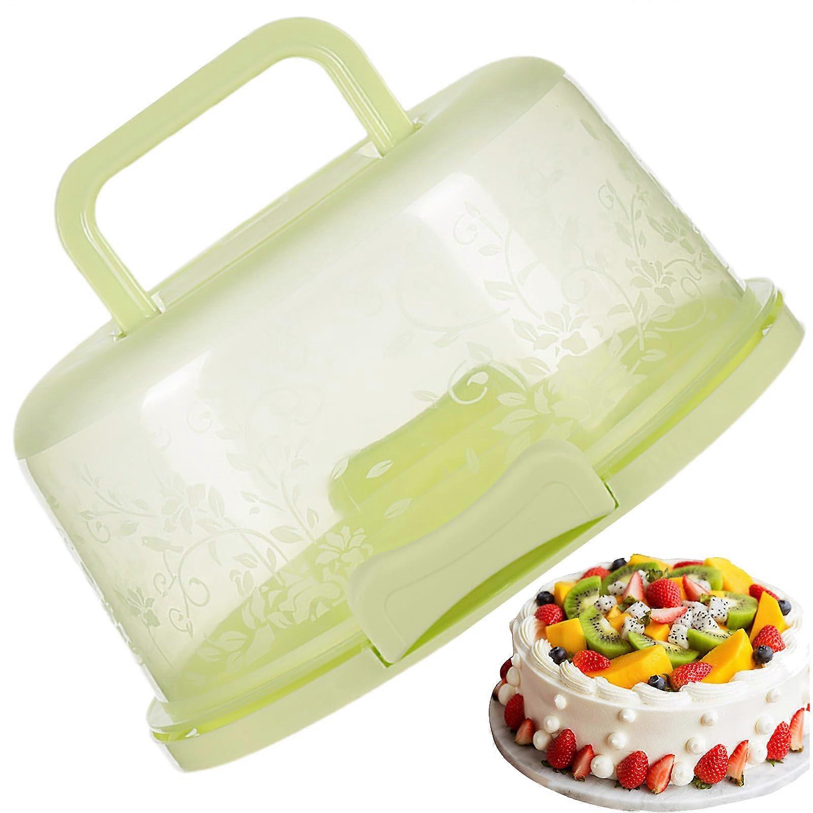 Cake Storage Container Dome Airtight Transparent Case for Bakery Wedding Party Display Green