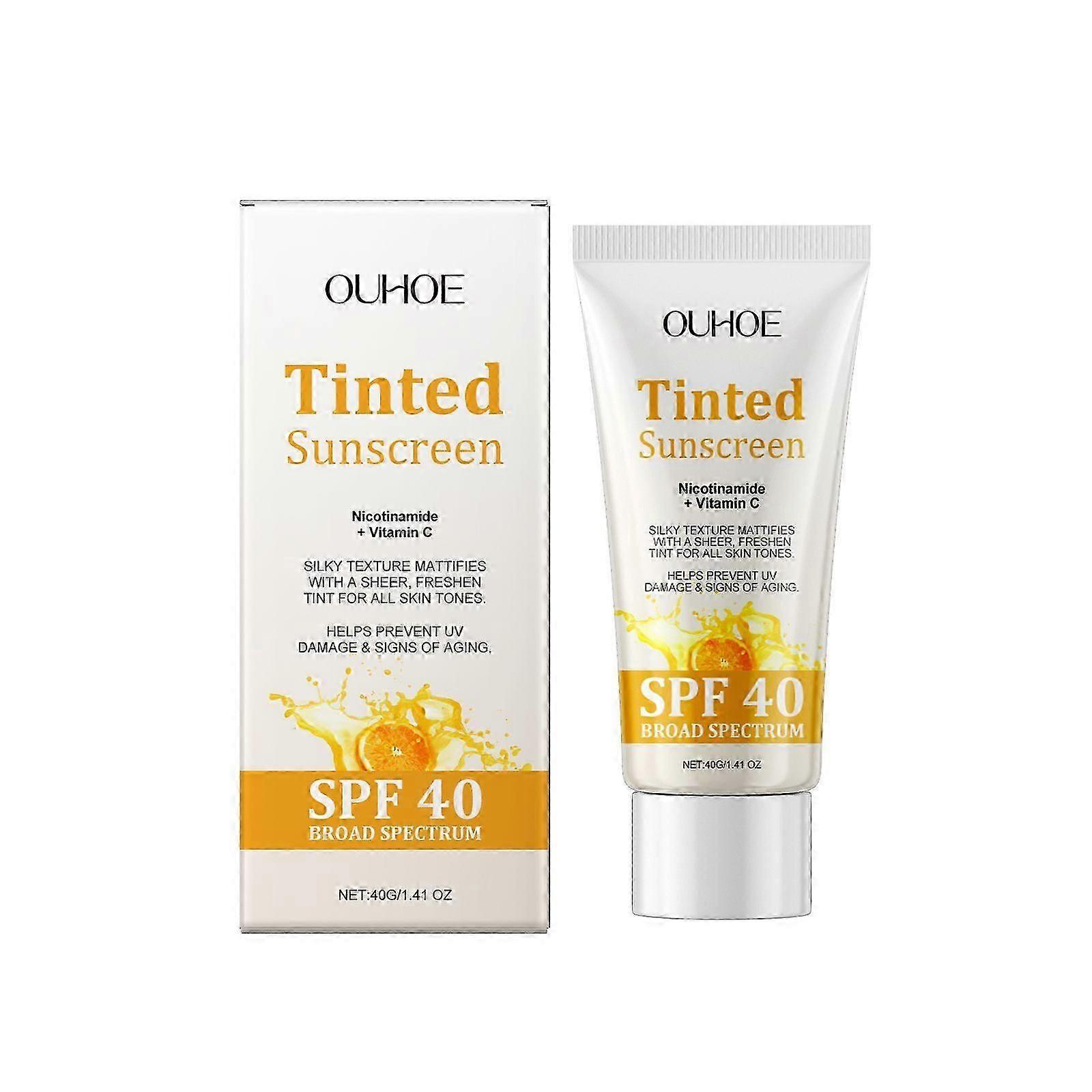 Ouhoe Vitamin C Protective Cream Summer Outdoor Isolated Exposure Mild Refreshing Not Oily Moisturizing Protective Cream