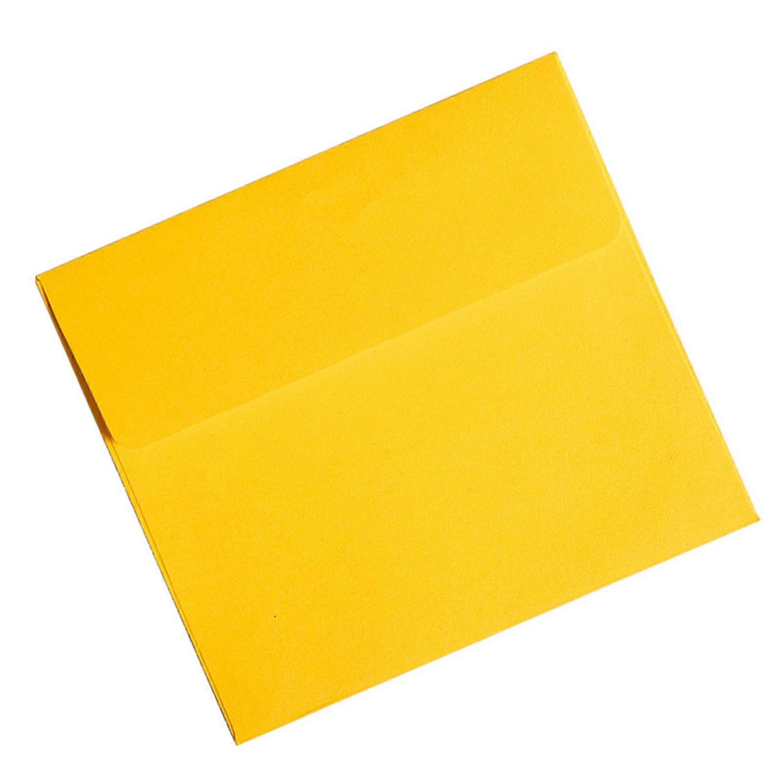 100pcs Bulk Colorful Square Envelopes Identity Adhesive Ending For Party Requests Wedding Layouts Donations  Yellow