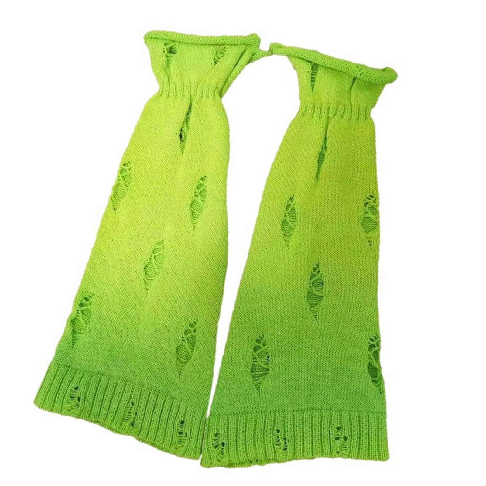 Leg Warmer with Distressed Detailing and Foldable for Unisex Layering  Green