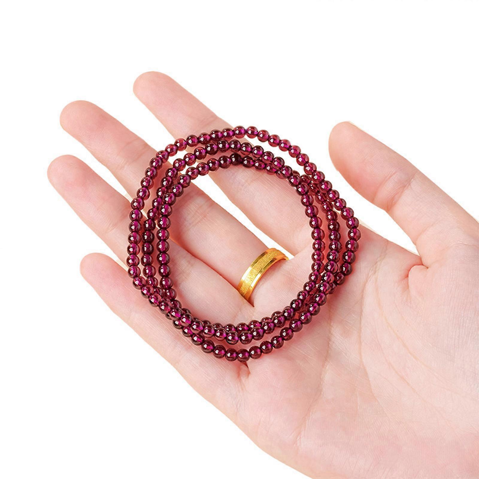 Elegant Multiple Strands Garnets Beaded Bracelet With Handcraft Designs For Daily Wear Multicolor