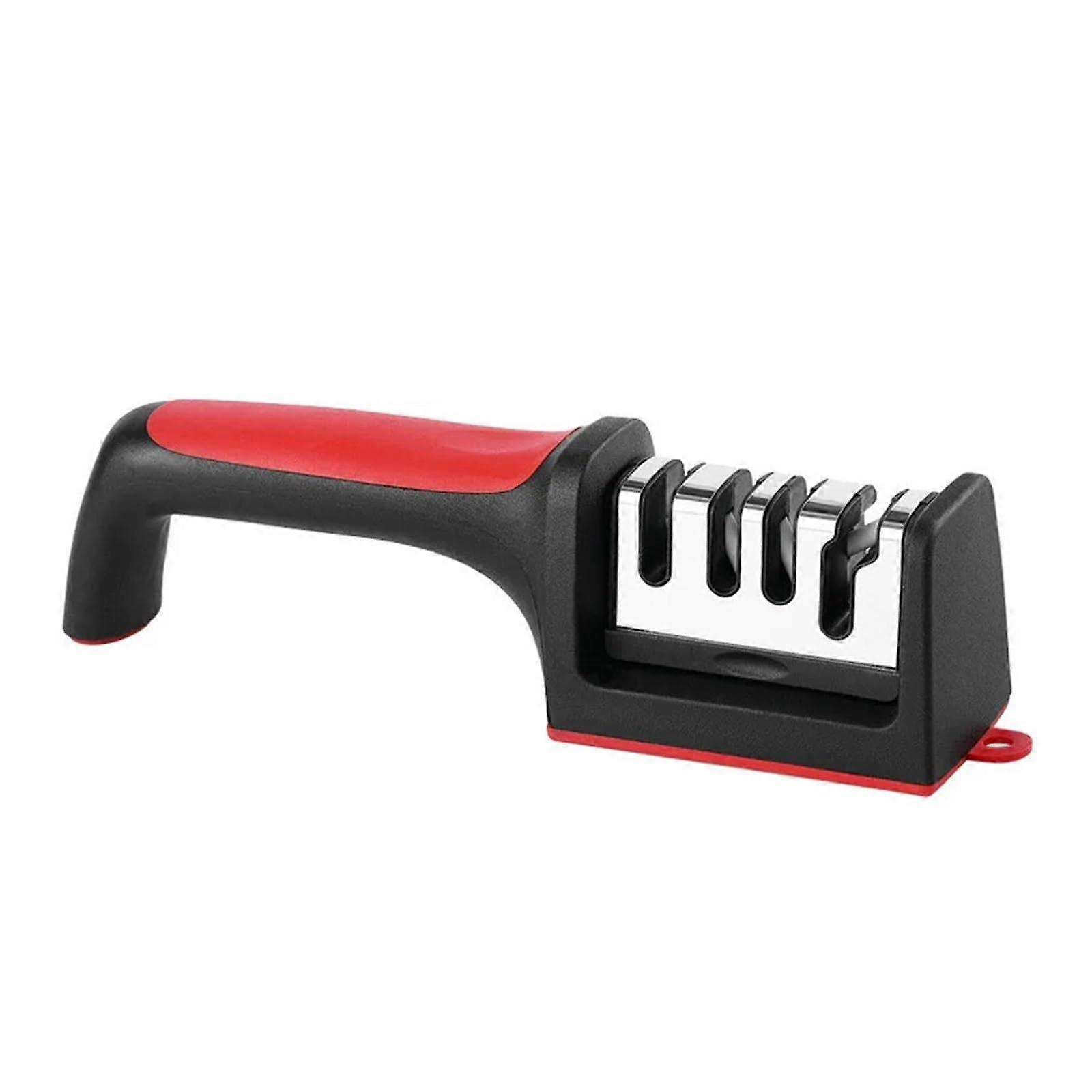 Kitchen 3/4Segment Knife Sharpener Handheld MultiFunctional For Kitchen Knives Sharpening Stone Black 1 Piece