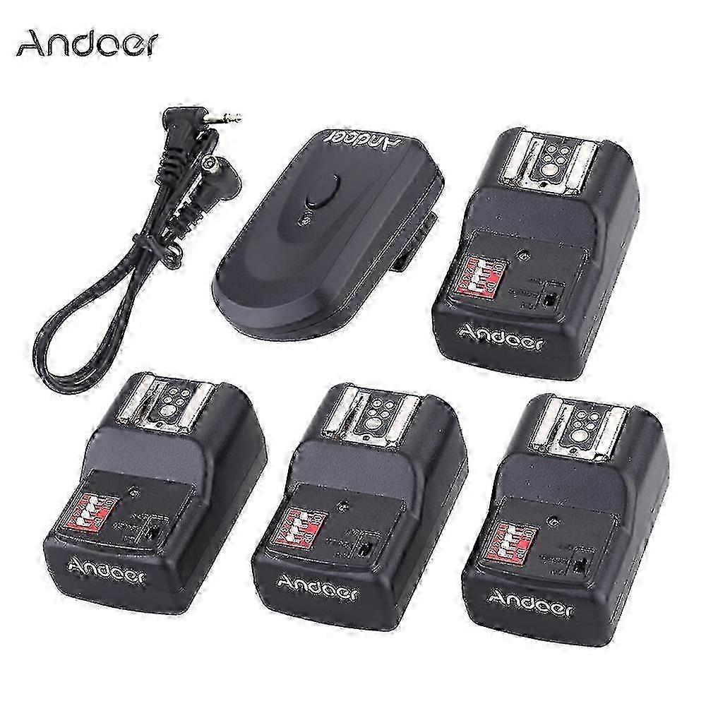 Andoer 16 Channel Wireless Remote Flash Trigger Set 1 Transmitter + 4 Receivers + 1 Sync Cord For Canon Nikon Pentax Olympus Sigma Sunpak Vivitar