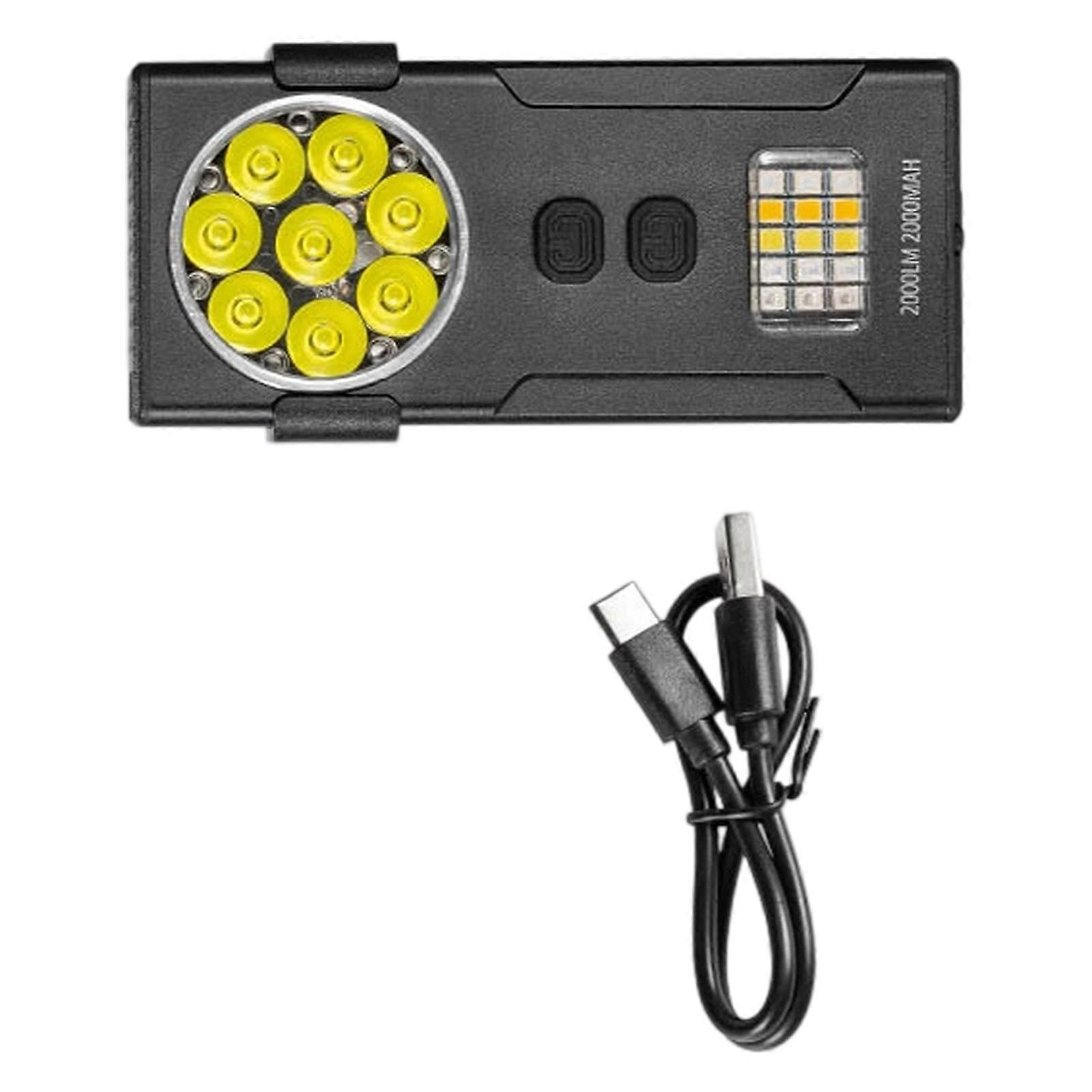 Magnetic Work Light Rechargeable Flashlight Double Light Sources 1000 Lumen 8/4Beads For Emergencies Multicolor
