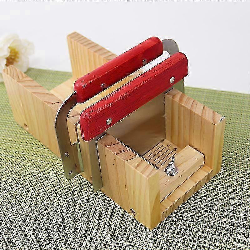 DIY Hand - Made Soap Making Tools Set with Rectangular Cutter and Mold, for Home (Soap stand + 2 knives + pink strip mold 3-piece set)