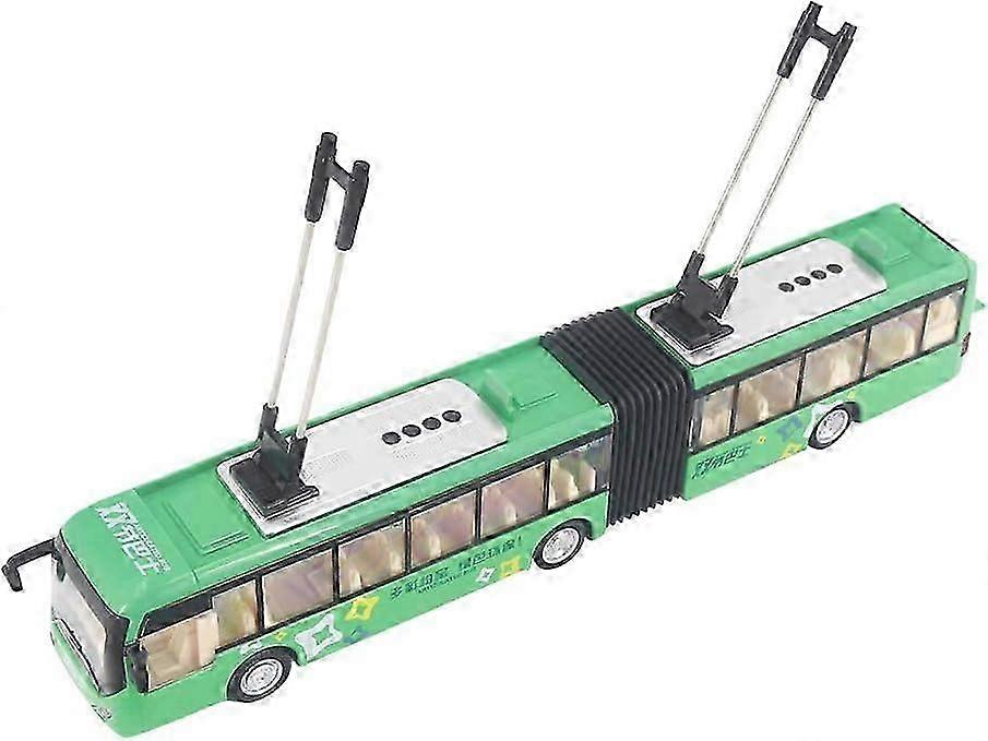 1:48 Scale CS0133 Large Articulated Bus Vehicles Die-cast Model Bus With Moving Wheels Safe And Durable Present for Kids[Green]