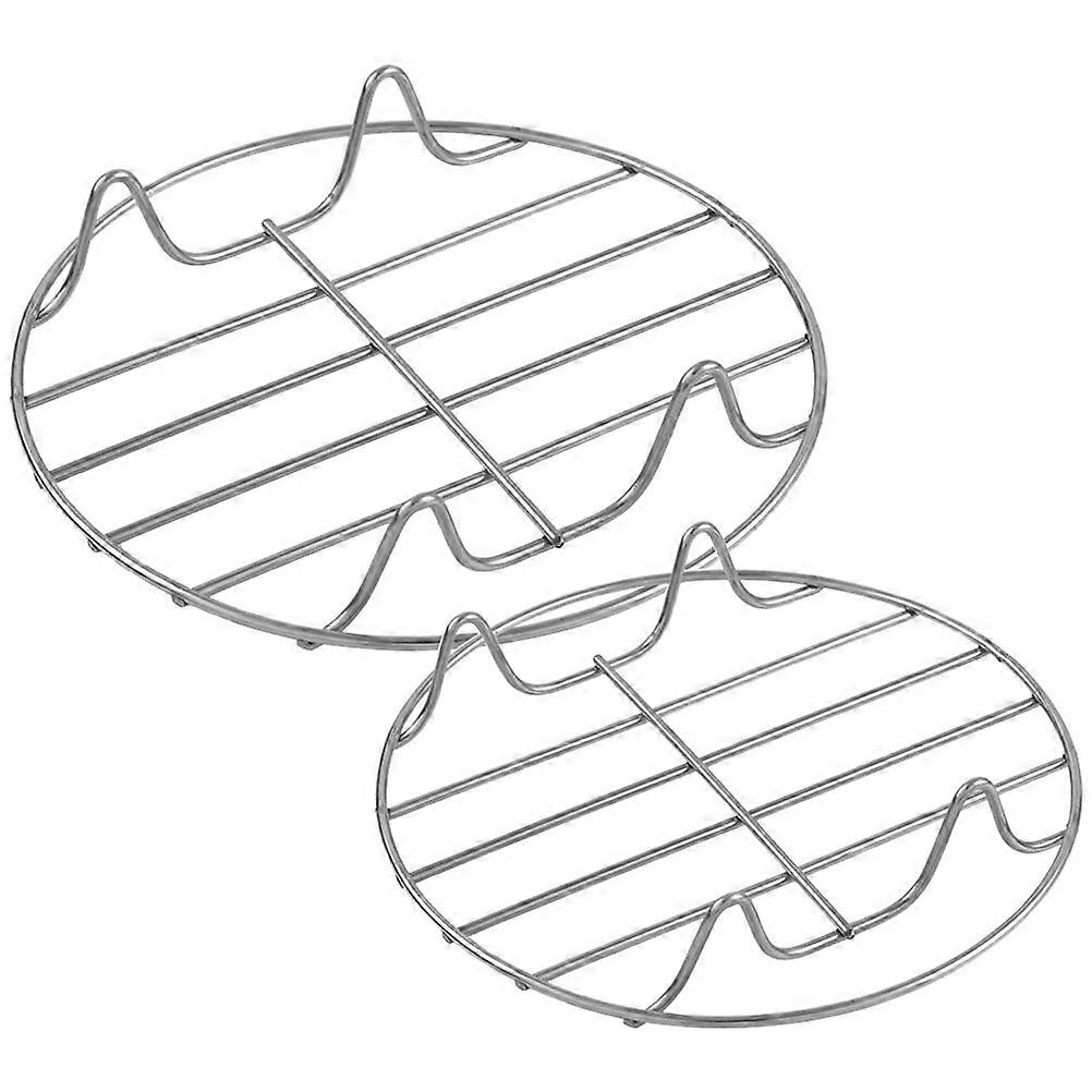 2pcs Small Roasting Racks Round Baking Racks Multifunctional Steamer Racks