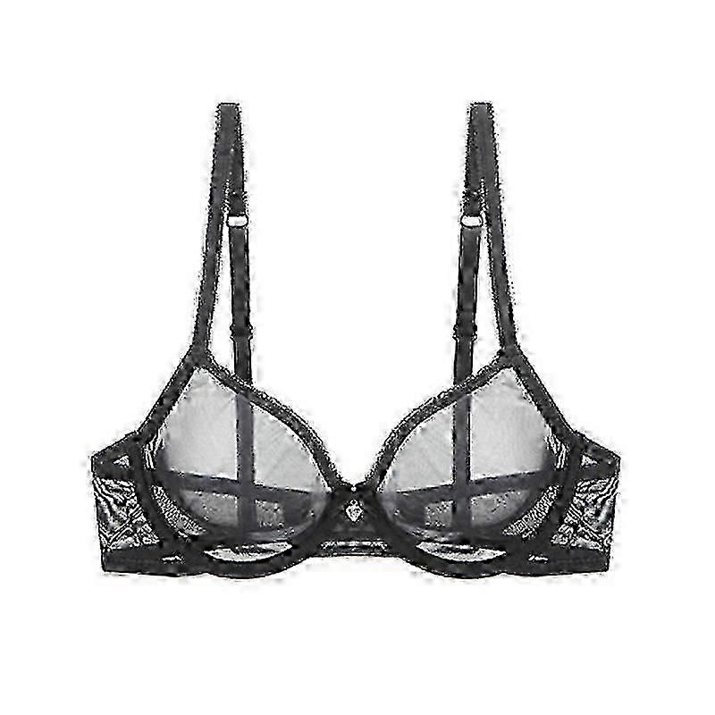 Sexy Sheer See Through Unlined Underwire Lace Mesh Non Padded Ultra Thin Clear Bralette