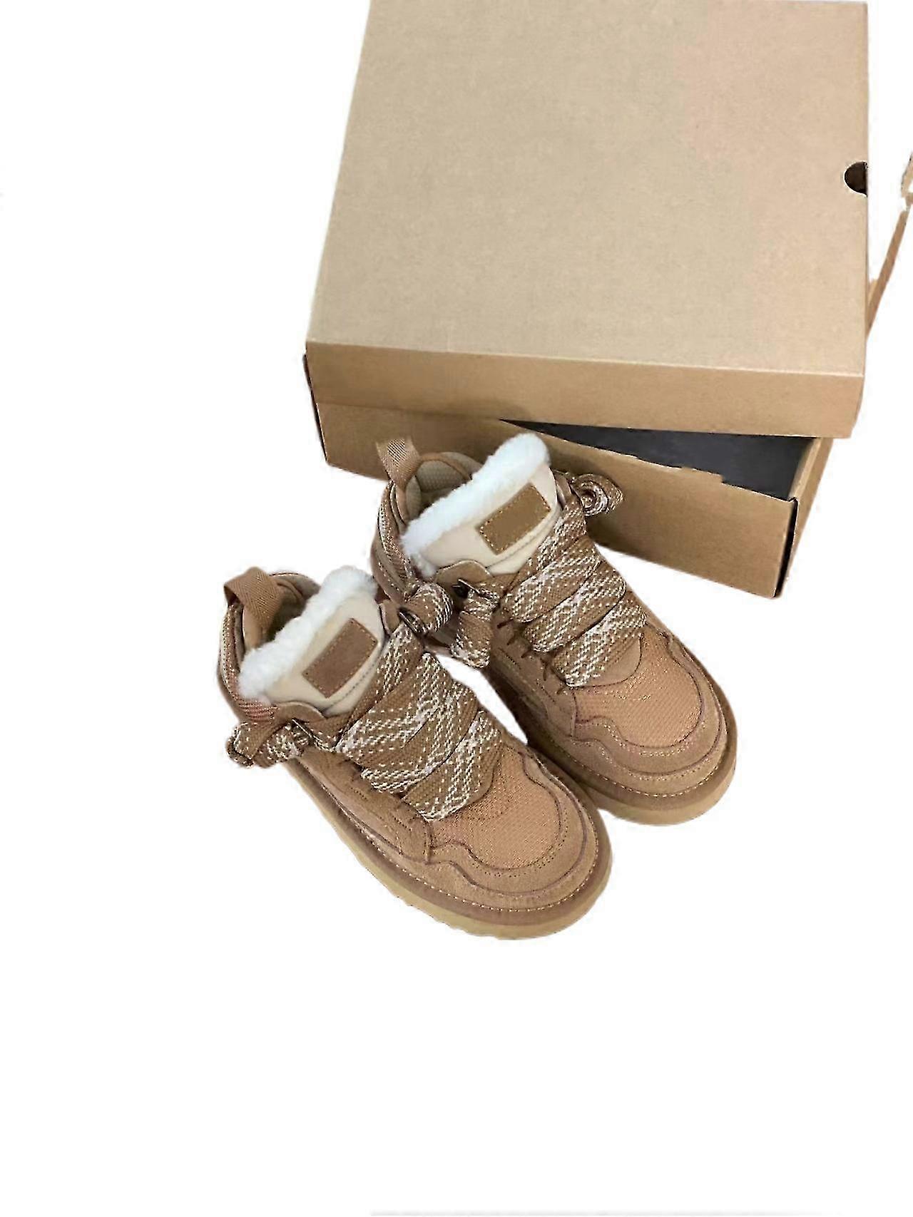 Premium vinterstövlar: Foder i fårskinnspäls, Cross Border-modell, Tjocka sulor för utomhusbruk