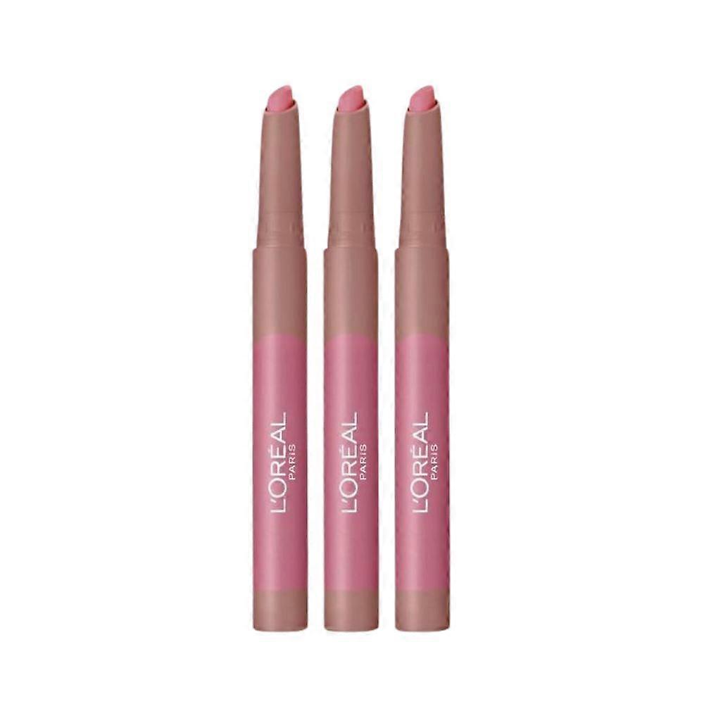 3 x L'Oreal Infallible Matte Lip Crayon - 102 Caramel Blondie