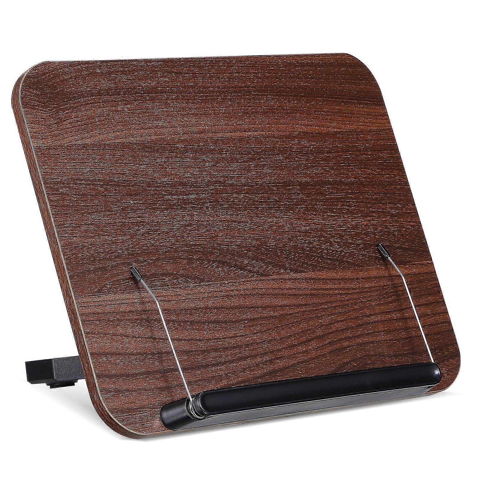 Stylish Walnut Book Stand For Reading Suitable For Home Office And Library Engaging Elegant Design Ensures Strength And Stability 1Pcs