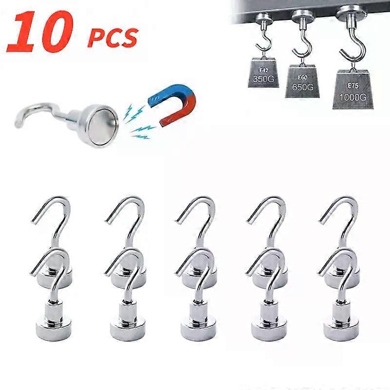 10Pcs Strong Magnetic Hooks Punchfree Practical Load Bearing HookThick Wall StorageFor Home Kitchen