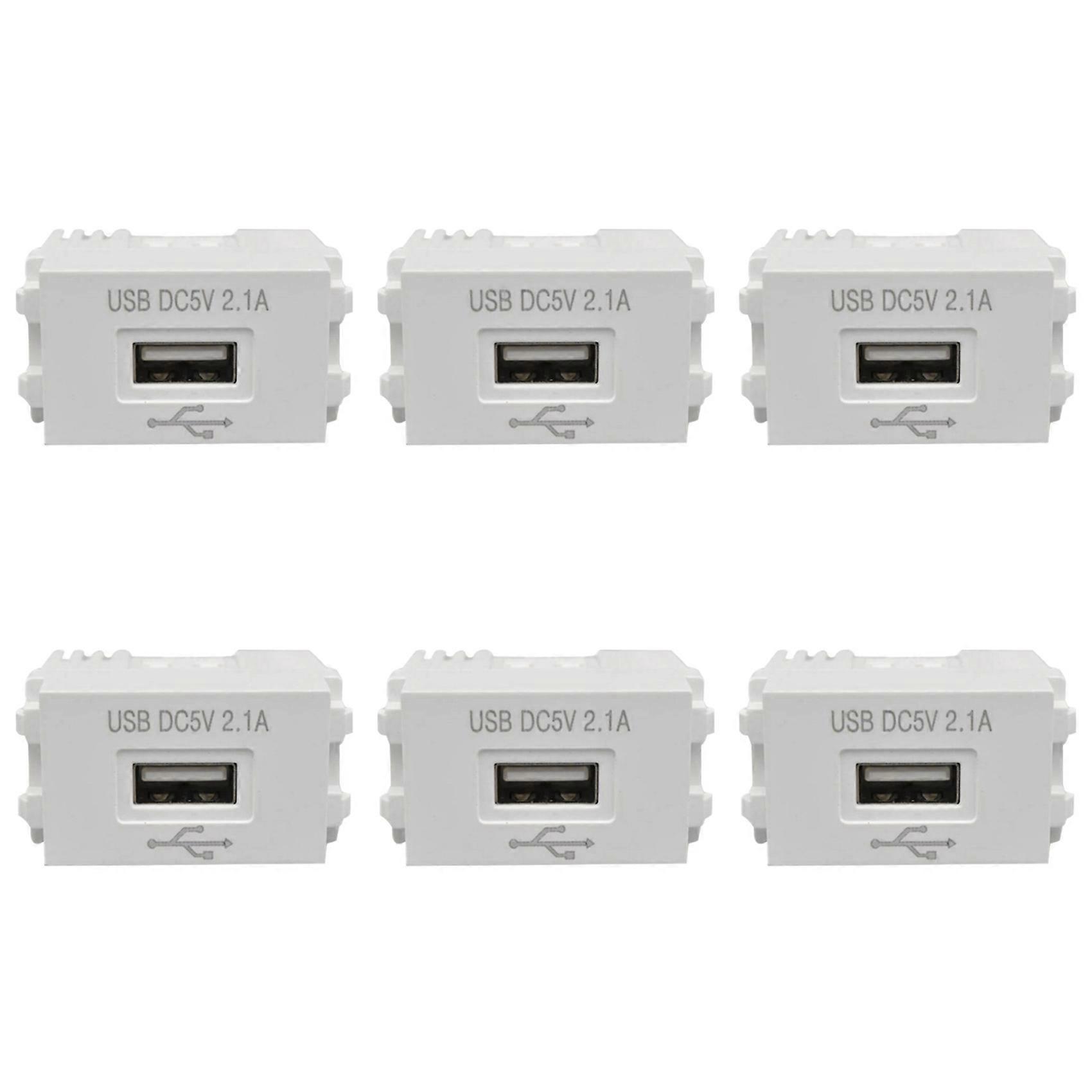 6X Phone Charging Panel USB Power Module 220V Socket 5V Transformer 2.1A USB Charging Power Socket Switching Adapter