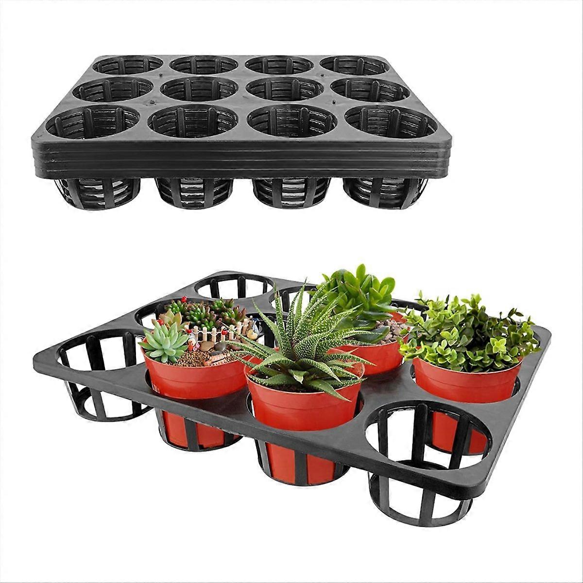12 Cell Round Nursery Pots Trays,5Pack Seed Nursery Pots Moving Trays