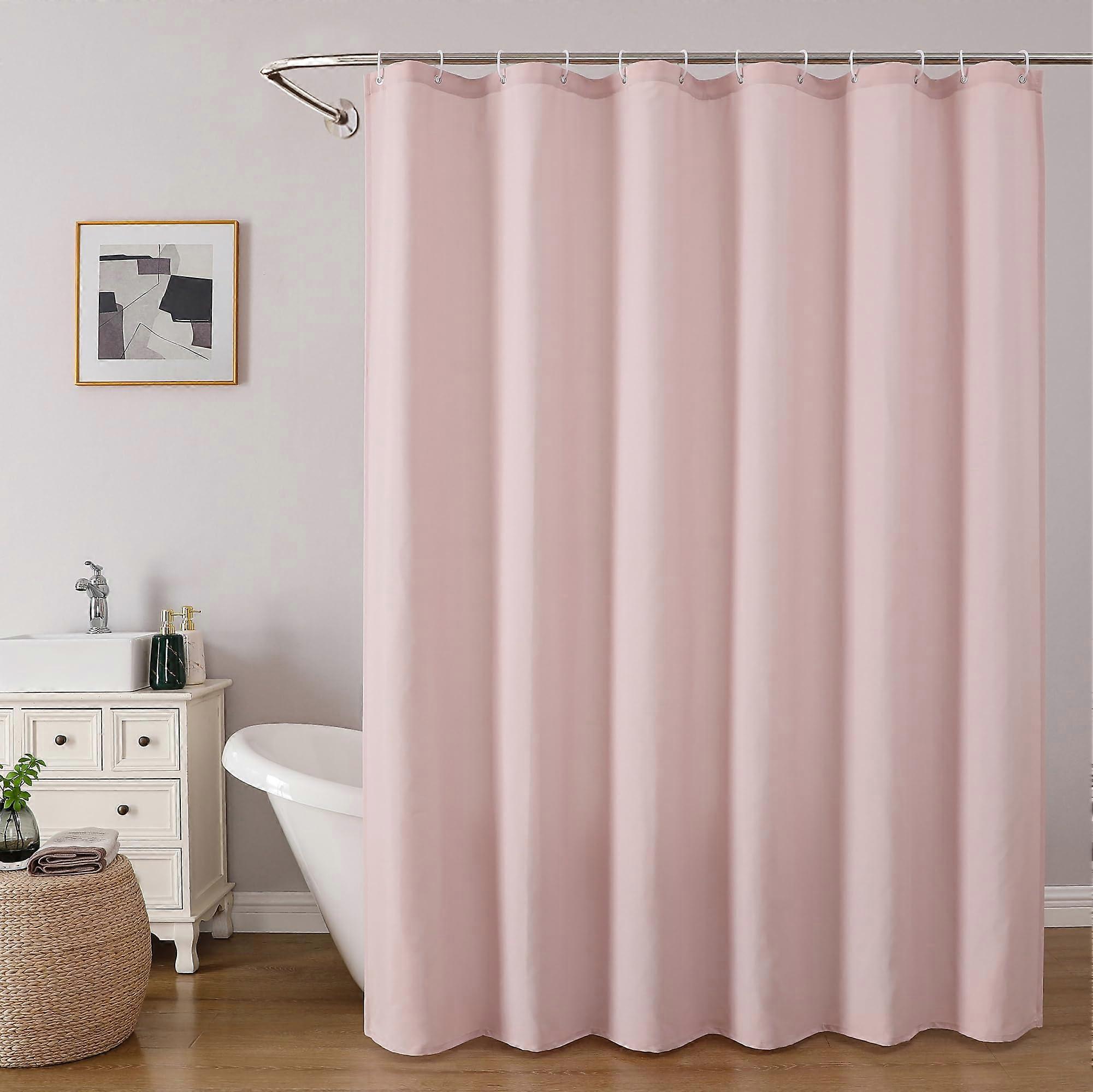 Blush Pink Fabric Shower Curtain 72x72 with Hooks, Water Repellent Hotel Quality Polyester