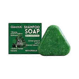 Nature Usman Grass Shampoo Bar for Hair Care, Triangle Usma Grass Shampoo Bar for Men Women - Gentle & Nourishing Natural Herbal Hair Cleanser for All