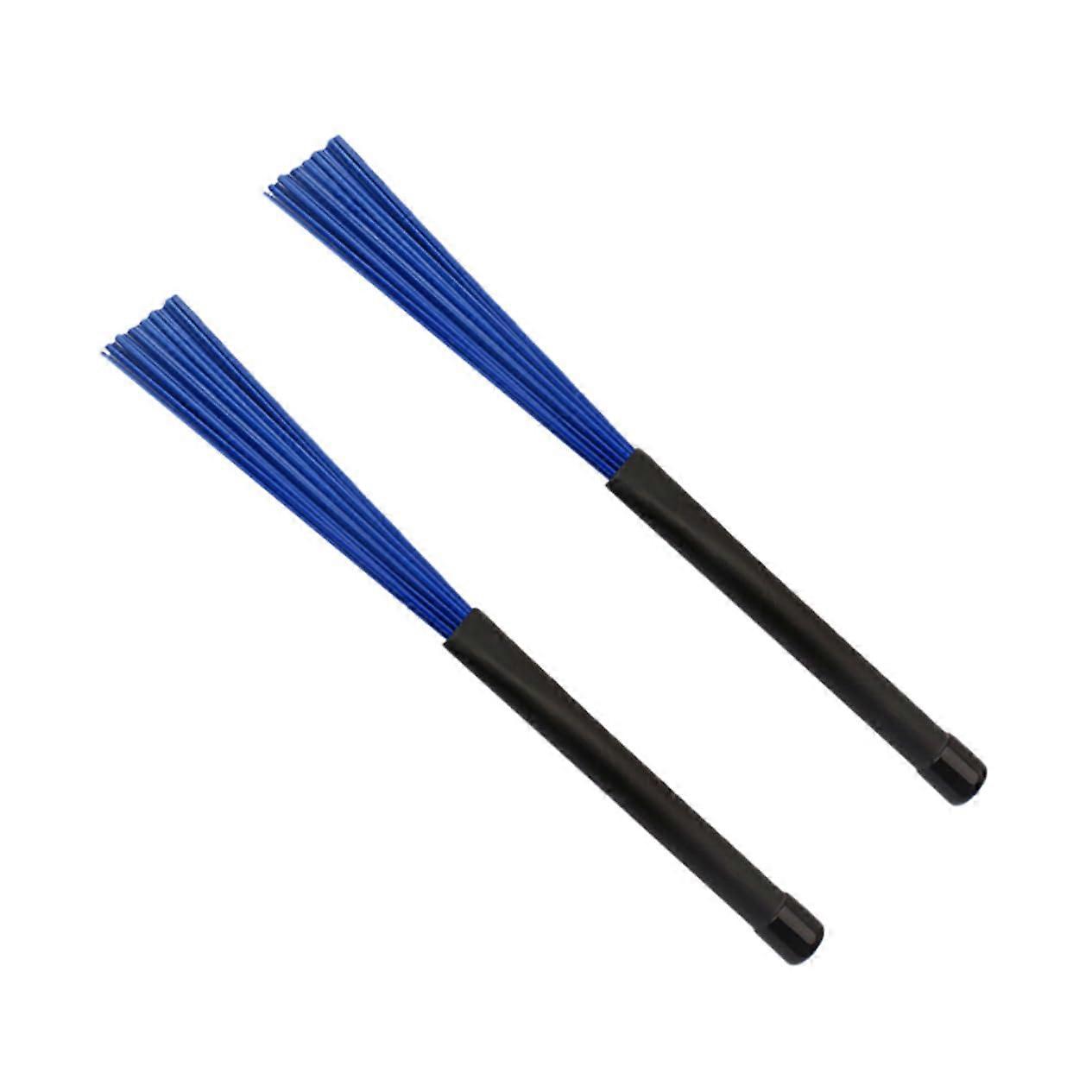 2 Pack Nylon Jazz Drum Brushes with Comfortable Handle for Drum Set and Portable Percussion