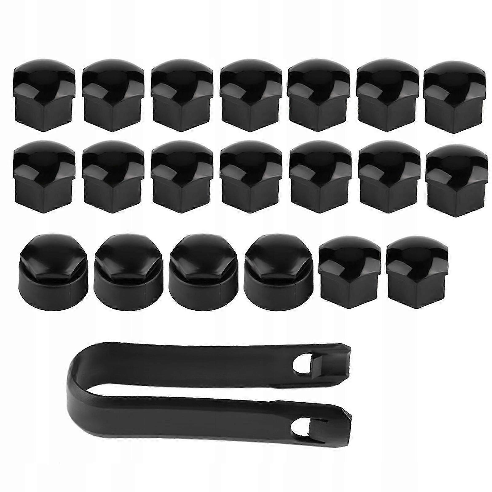 Abs Wheel Bolt Caps Black 20pcs 17mm
