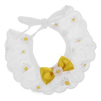 White Dog Collar Pet Kitten Neck Collar for 2Pcs Durable Polyester